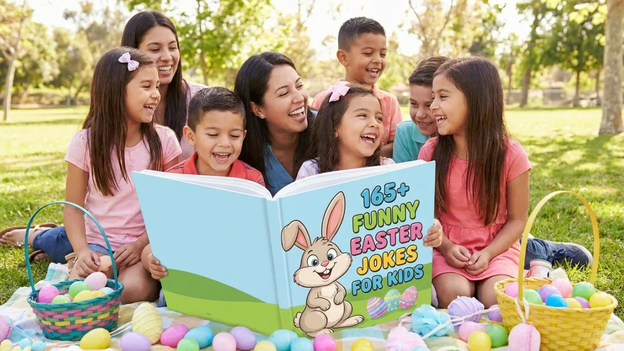 Funny Easter jokes for kids with cute bunny humor, clean punchlines, and family-friendly holiday laughs