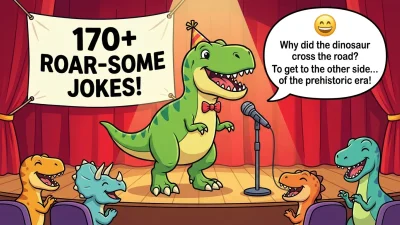 Funny dinosaur puns and roar-some jokes with clever prehistoric wordplay for kids, families, and dinosaur fans