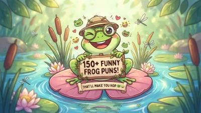 Funny frog puns with clever amphibian wordplay and silly jokes that will make you hop, laugh, and smile