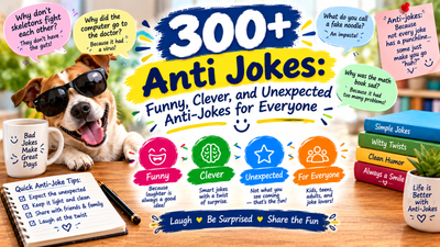300+ funny anti-jokes with clever, unexpected punchlines and deadpan humor for everyone to enjoy