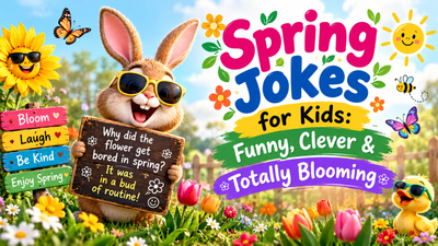 Funny spring jokes for kids with clever, clean, and blooming wordplay perfect for family-friendly laughs